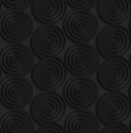Black 3d connecting spirals with thick edge in a row