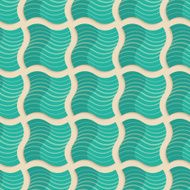 Retro fold light green striped wavy squares