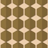 Retro fold green striped hexagons