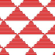 3D white striped triangles with red
