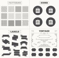 Sale bag tag icons Discount symbols N32