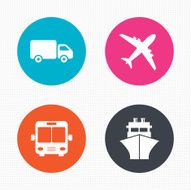 Transport icons Truck Airplane Bus and Ship N6
