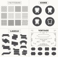 Tooth enamel protection icons Dental care signs N4