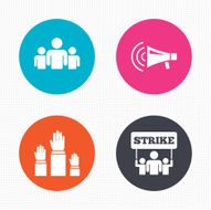 Strike group of people Megaphone loudspeaker N3