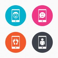 Selfie smile face icon Smartphone video call
