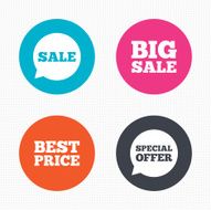 Sale icons Special offer speech bubbles symbols N11
