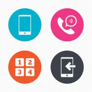 Phone icons Call center support symbol N4