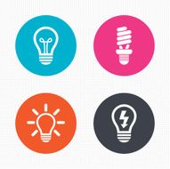 Light lamp icons Energy saving symbols N7