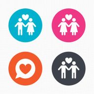 Couple love icon Lesbian and Gay lovers signs N8