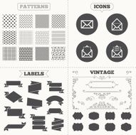Mail envelope icons Message document symbols N11