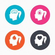 Head with brain icon Female woman symbols N19