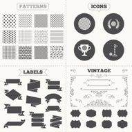 Golf ball icons Laurel wreath award symbol N3