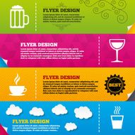 Drinks signs Coffee cup glass of beer icons N18