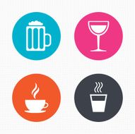 Drinks signs Coffee cup glass of beer icons N20