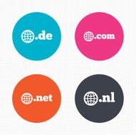 Top-level domains signs De Com Net and Nl N4