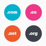 Top-level domains signs Com Eu Net and Org N5