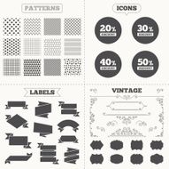 Sale discount icons Special offer price signs N28
