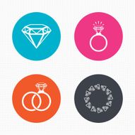 Rings icons Jewelry with diamond signs N7