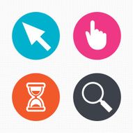 Mouse cursor icon Hourglass magnifier glass N4