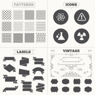 Attention radiation icons Chemistry flask N7