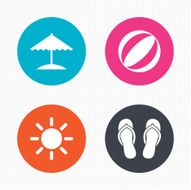 Beach holidays icons Umbrella and sandals N7