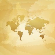 World map on dirty background vector illustration