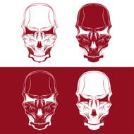 set of skulls vector design template N2