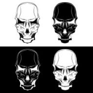 set of skulls vector design template N3