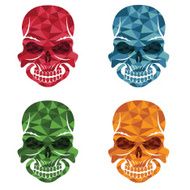 set of skulls polygon art