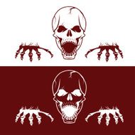 angry skull with hands