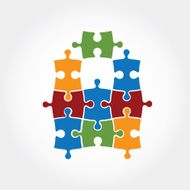 puzzle vector design template