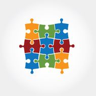 puzzle vector design template N2