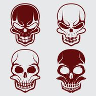 set of skulls vector design template N11