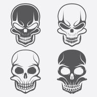 set of skulls vector design template N13