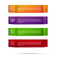 Abstract color tag banner isolated on white background 002