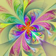 Diagonal symmetric multicolored fractal tracery Collection -frosty pattern