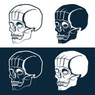 set of skulls vector design template N14