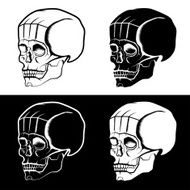 set of skulls vector design template N17