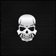 silver skull on metal background