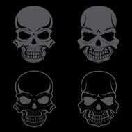 set of skulls vector design template N19