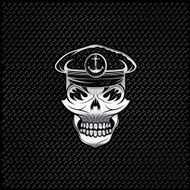 silver captain skull on metal background