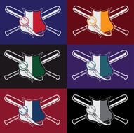 set of vintage baseball crests