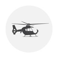Helicopter in Flight Vector Illustration