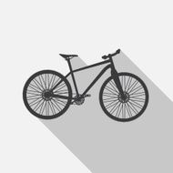 Bicycle Icon wih Long Shadow Vector Illustrator
