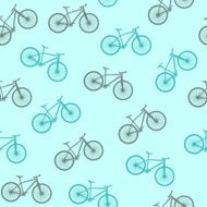 Bicycle Silhouette Seamless Pattern Background Vector Illustrat