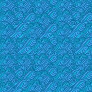 Blue wave doodle pattern background