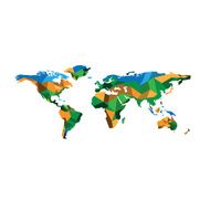 World map polygon geographic color N2