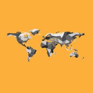 World map polygon Black and white N2