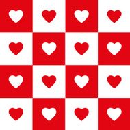 Red-white repeated hearts rag