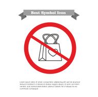 No shopping bag outline icon